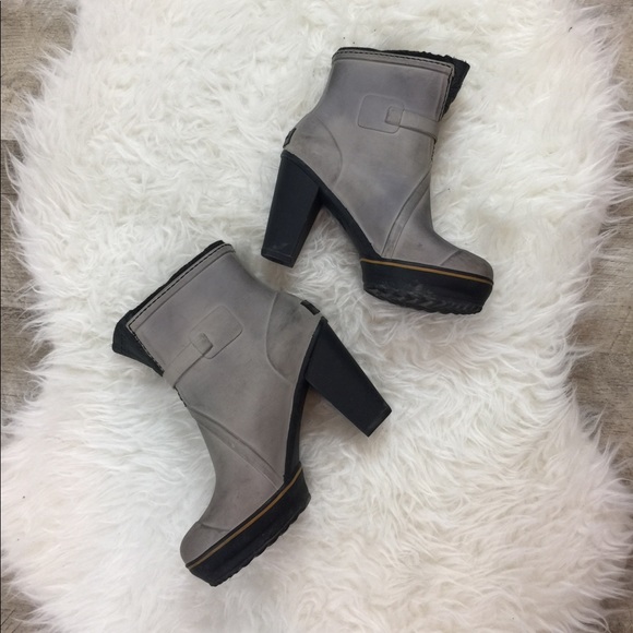 sorel high heel rain boots